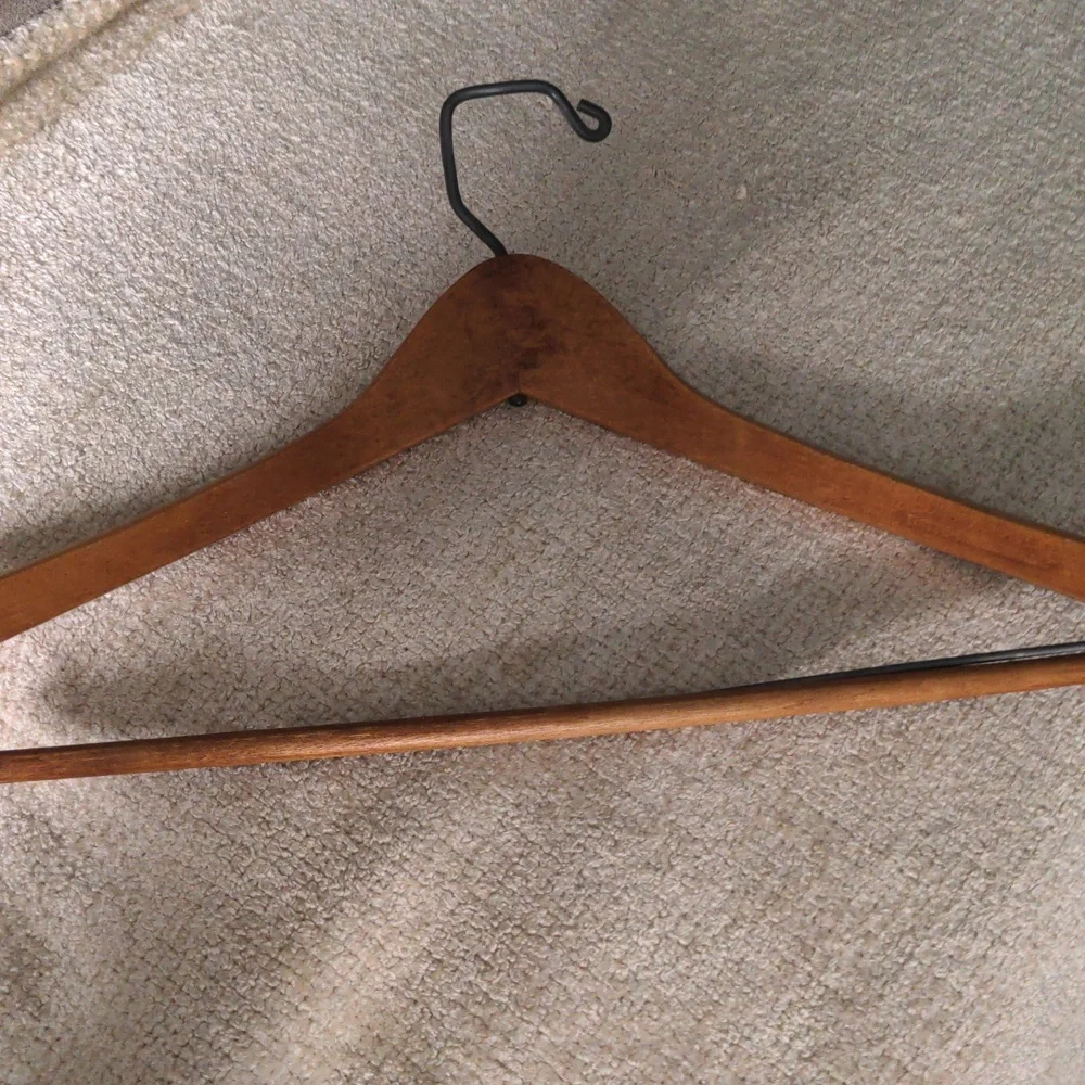 7 Vintage Wooden Hangers, Assorted & 6 Individual Hooks, New